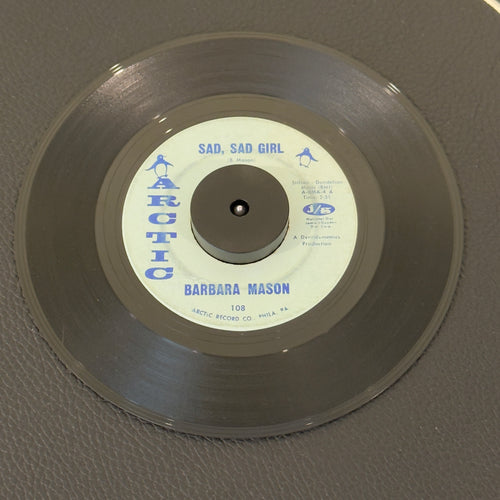 7" vinyl record by Barbara Mason featuring "Sad, Sad Girl/Come To Me", released on Arctic (108), in VG (Very Good) condition, classic analog collectable for turntable playback. VG copy that plays great!  Ring mark on both sides of the label.