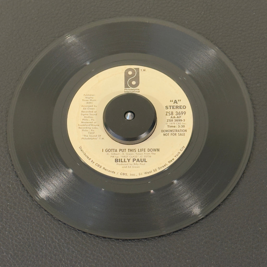 7" vinyl record by Billy Paul featuring "I Gotta Put This Life Down/False Faces", released on Philadelphia International Records (ZS8 3699), in VG+ (Very Good Plus) condition, classic analog collectable for turntable playback. Promotional copy!