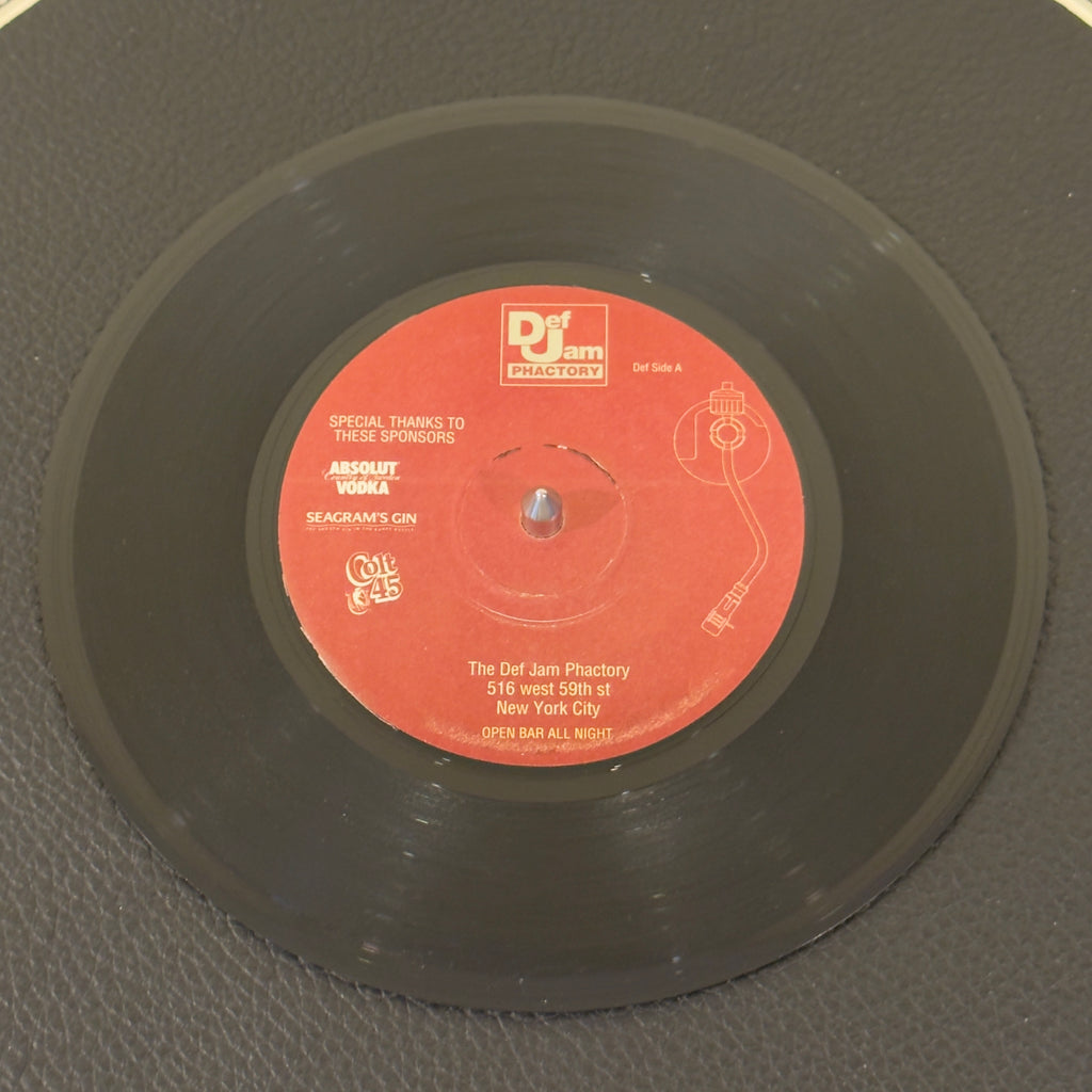 7" vinyl record by LL Cool J featuring "I Need A Beat/", released on Def Jam Phactory (N/A), in VG+ (Very Good Plus) condition, classic analog collectable for turntable playback. Legendary underground ghost-press. Pressed exclusively as a physical entry pass for a private mid-90s Def Jam corporate holiday party, it features a specialized audio sequence nowhere else found on wax.