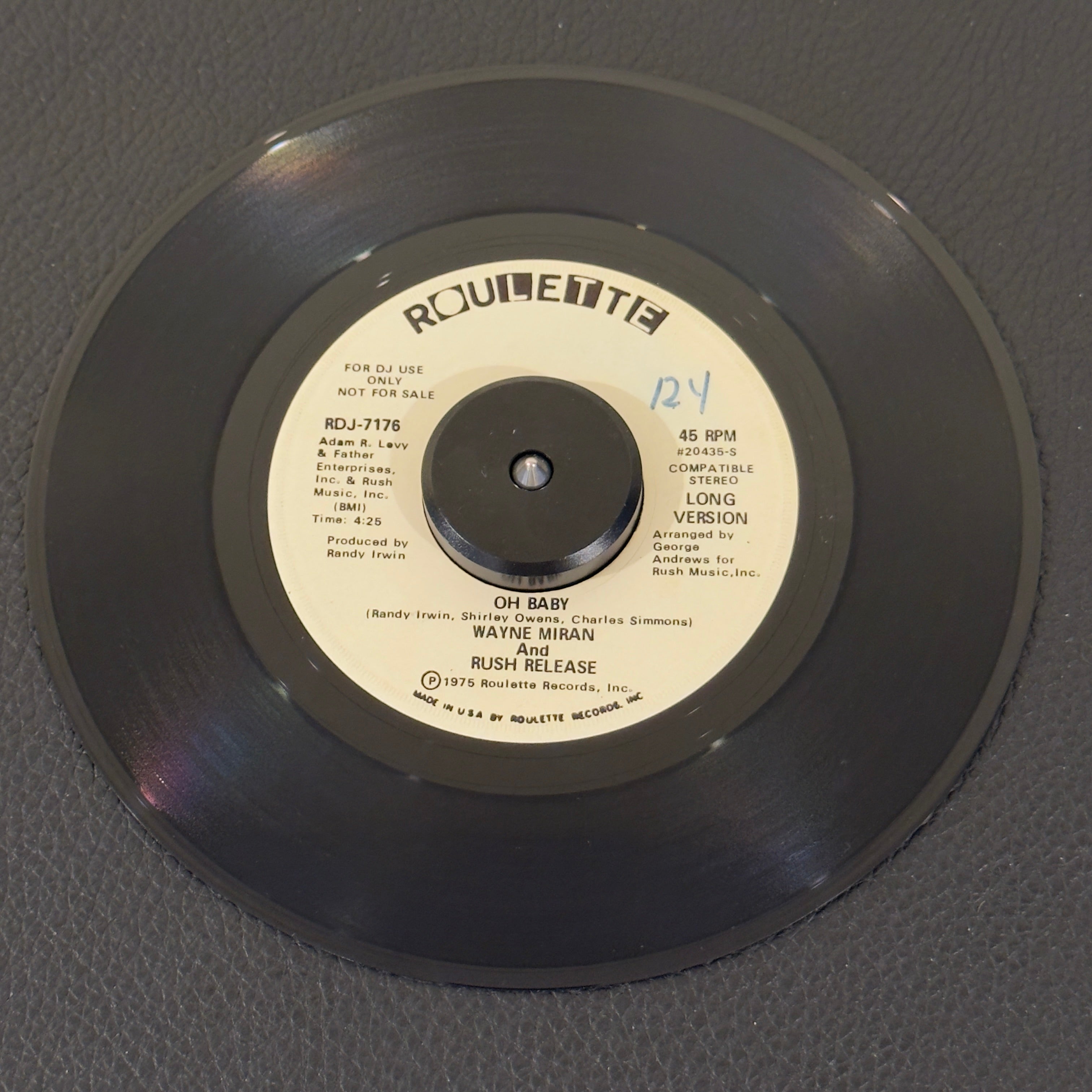 Wayne Miran and Rush Release - Oh Baby / Oh Baby
