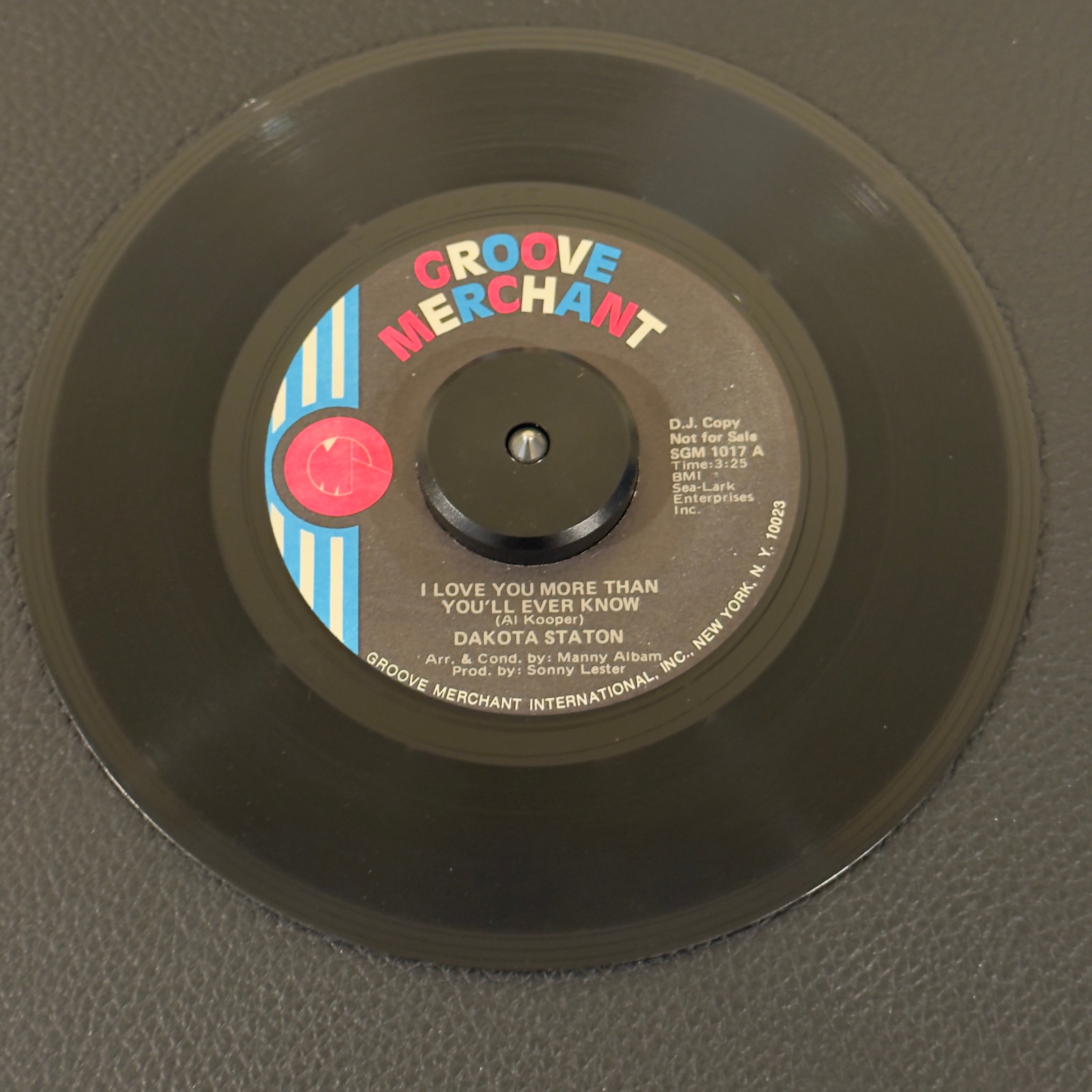 7" vinyl record by Dakota Staton featuring "I Love You More Than You'll Ever Know/(I Want A) Country Man", released on Groove Merchant (SGM 1017), in VG+ (Very Good Plus) condition, classic analog collectable for turntable playback. This is an original, official 1973 Promo Copy of the legendary Dakota Staton who transforms this track into a staggering piece of mid-70s rare groove history.