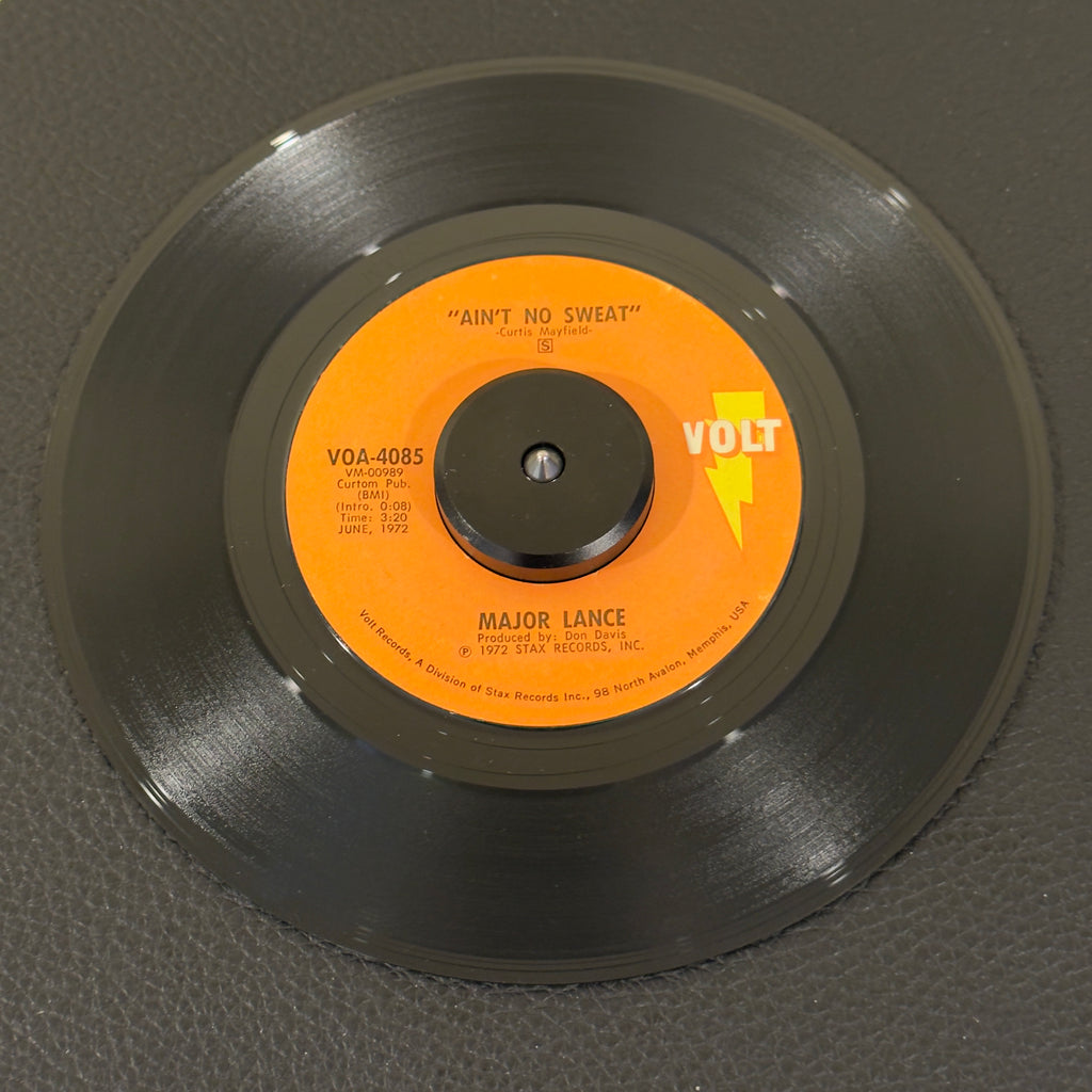 7" vinyl record by Major Lance featuring "Ain't No Sweat/Since I Lost My Baby's Love", released on Volt (VOA-4085), in VG (Very Good) condition, classic analog collectable for turntable playback. This track carries serious musical pedigree: written by the irreplaceable Curtis Mayfield and produced by Detroit master-arranger Don Davis.  WOL