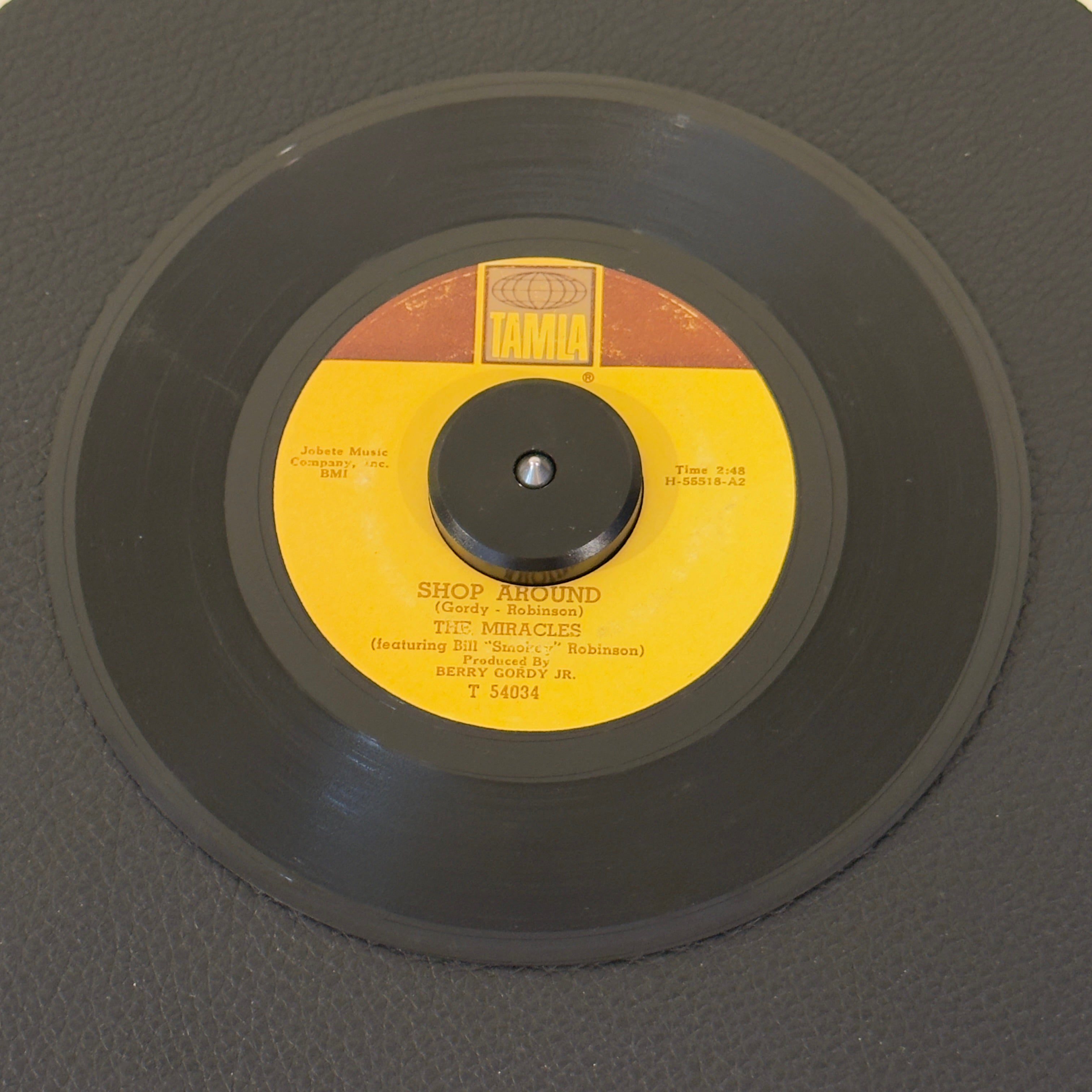 7" vinyl record by Miracles, The featuring "Shop Around/Who's Lovin You", released on Tamla (T 54034), in VG (Very Good) condition, classic analog collectable for turntable playback. 1966 reissue of The Miracles, fronted by Smokey Robinson, performing the timeless breakthrough anthem "Shop Around." This song became the definitive blueprint for the classic Detroit soul explosion.